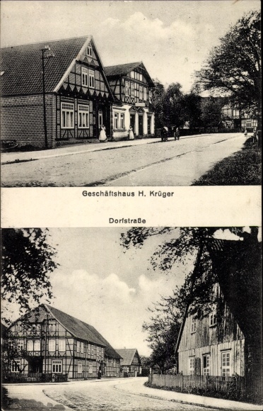 Postcard Bröckel in Lower Saxony, commercial building H. Krüger, Dorfstraße