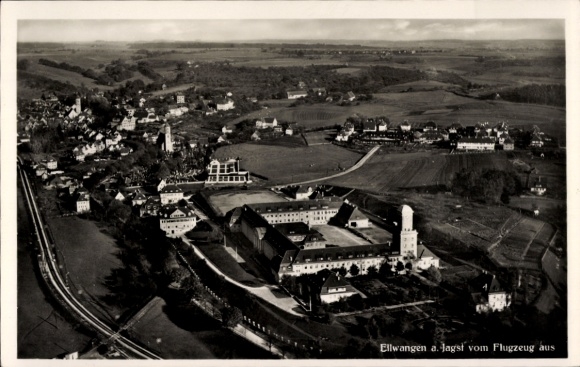 Postcard Ellwangen a. Jagst Ostalbkreis, aerial photograph