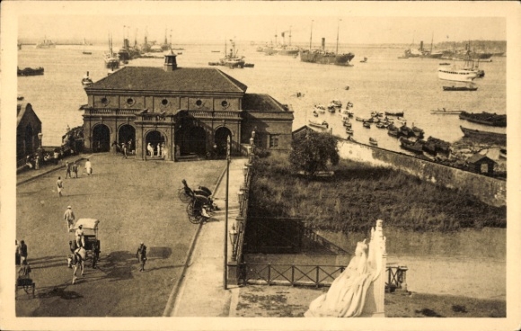 Ak Colombo Ceylon Sri Lanka, Hafenansicht