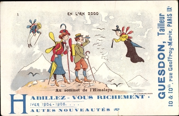 Artist Postcard Au sommet de l&#39;Himalaya, advertisement, Tailor Guesdon, Paris IX