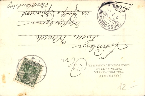Postcard Grand Duke Adolf Friedrich and Grand Duchess Elisabeth of Mecklenburg-Strelitz