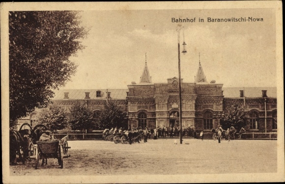 Postcard Baranovichi Baranovichi Nowa Belarus, railway station