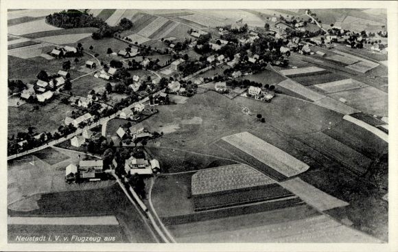 Postcard Neustadt im Vogtland, aerial photograph