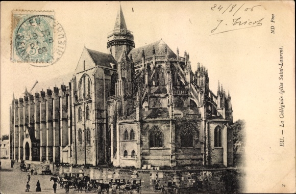 Postcard Eu Seine Maritime, Saint Laurent Collegiate Church