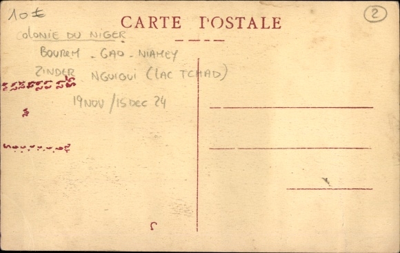 Postcard Niger, Croisiere Noire, Djerma warriors in parade costume