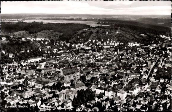 Postcard Schwäbisch Gmünd in the Remstal, aerial photograph