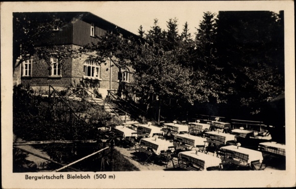 Foto ansichtkaart Beiersdorf in Oberlausitz, Bieleboh, Bielebohbaude, mijnbouw