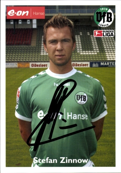 Autograph card footballer Stefan Zinnow, VFB Lübeck, autograph