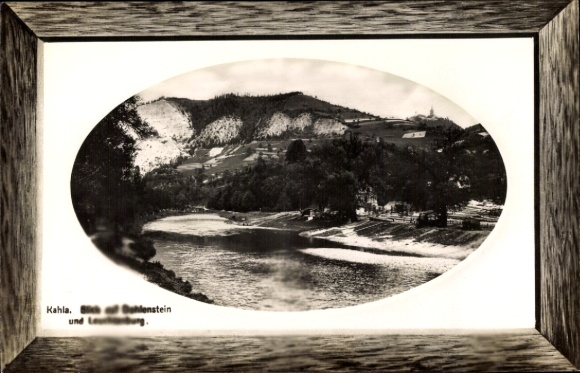 Passepartout Ak Kahla in Thüringen, Dohlenstein, Leuchtenburg