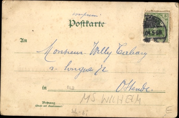 litho salonstoomboot MS Wilhelm