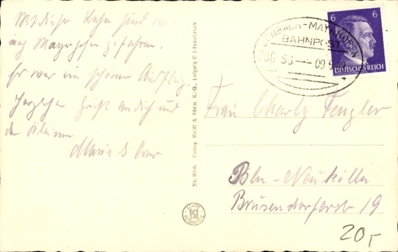 Postcard Mayrhofen in Zillertal Tirol, Zittertalbahn with Grünberg