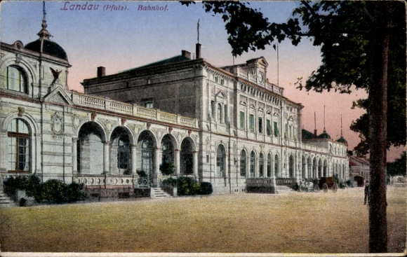 Ak Landau in der Pfalz, Bahnhof