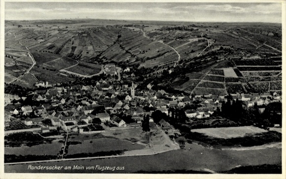 Postcard Randersacker am Main Lower Franconia, aerial photograph