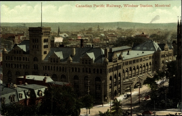 Postcard Montreal Québec Kanada, Canadian Pacific Railway, Windsor Station