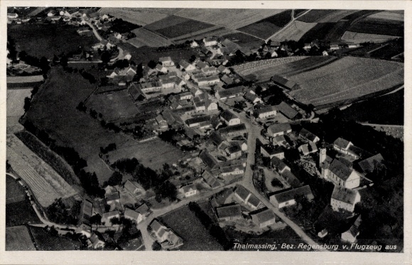 Postcard Neueglofsheim Thalmassing in the Upper Palatinate, aerial photograph