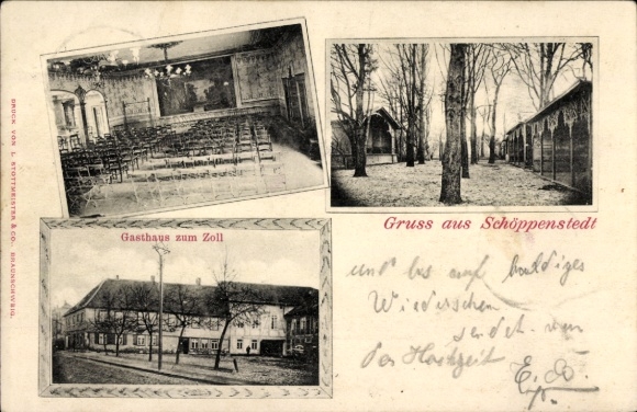 Postcard Schöppenstedt in Lower Saxony, Gasthaus zum Zoll