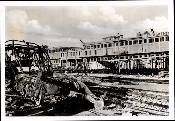 Photo Heinrich Hoffmann, Port of Piraeus, war damage, WWII, May 1941
