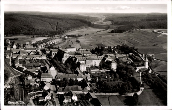Postcard Ebrach in the Steigerwald Upper Franconia, aerial photograph
