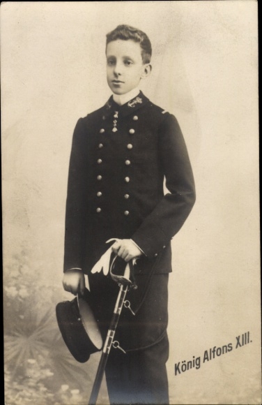 Ak König Alfons XIII. von Spanien, Portrait in Uniform