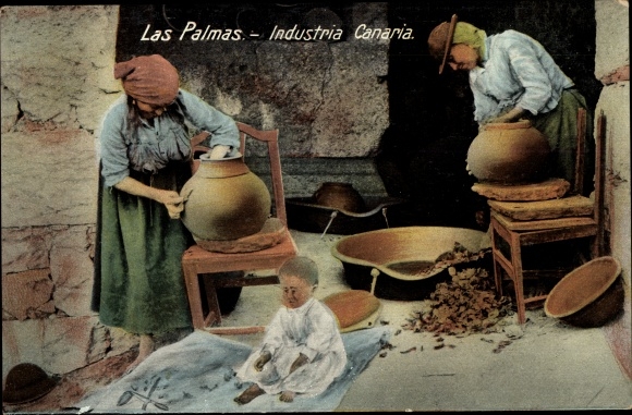 Postcard Las Palmas de Gran Canaria Canary Islands, Industria Canaria, Pottery