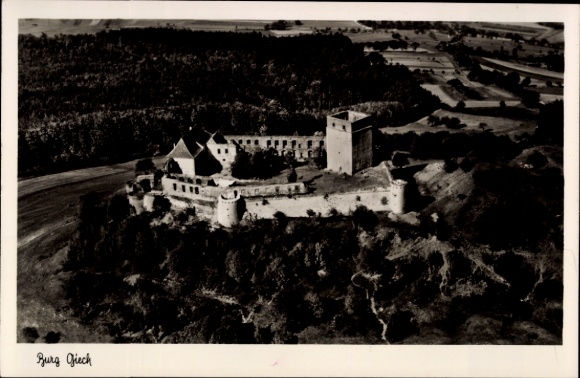 Postcard Schesslitz Scheßlitz in Upper Franconia, Giechburg, Giech Castle ruins, aerial photograph
