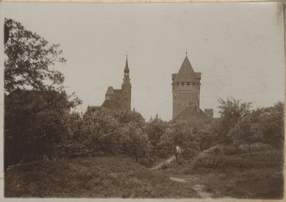 Original photo Tangermünde in Saxony-Anhalt, St. Stephen's Church with prison tower, around 1900