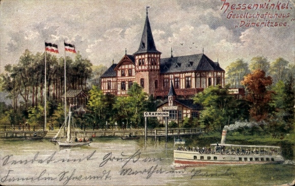 Postcard Berlin Köpenick Rahnsdorf Hessenwinkel, Social Club Dämeritzsee