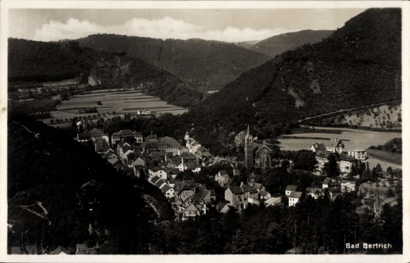 Postcard Bad Bertrich Rhineland, panorama, surroundings, forest, mountains