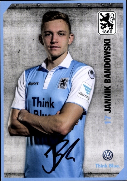 Autogrammkarte Fußballer Jannik Bandowski, TSV 1860 München, Autogramm