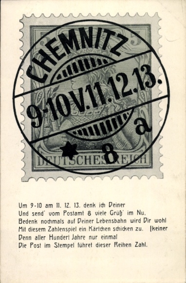 Stamp PC Chemnitz in Saxony, date 11.12.13
