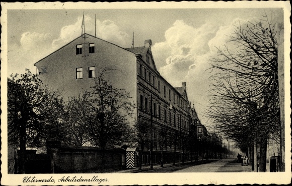 Postcard Elsterwerda in the district of Elbe Elster, Reich Labor Service Camp, 2/141
