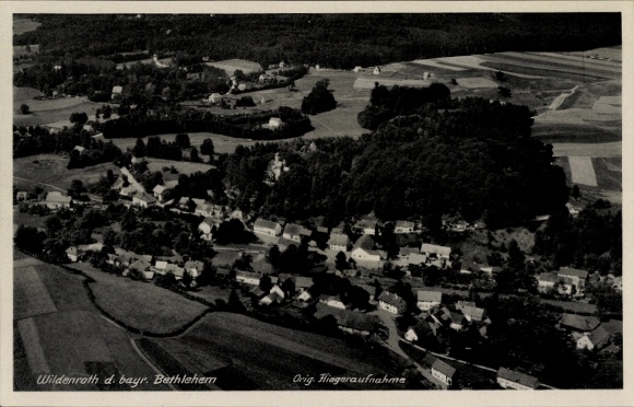 Ak Wildenroth Grafrath Opper-Beieren, luchtfoto van landelijk landschap, huizen, bos