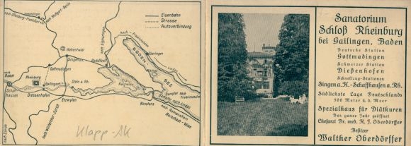 Klapp Ak Gailingen am Hochrhein, Sanatorium Schloss Rheinburg