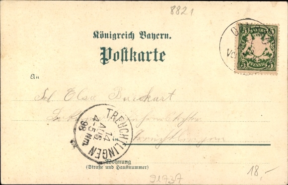 Coat of arms Postcard Ornbau in Middle Franconia, south side of the village, St. Jodak chapel, at the upper gate