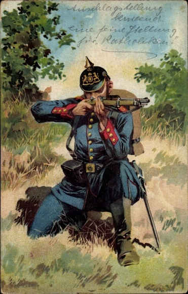 Artist PC Hoffmann, Anton, Duitse soldaat in uniform, geweer, Empire