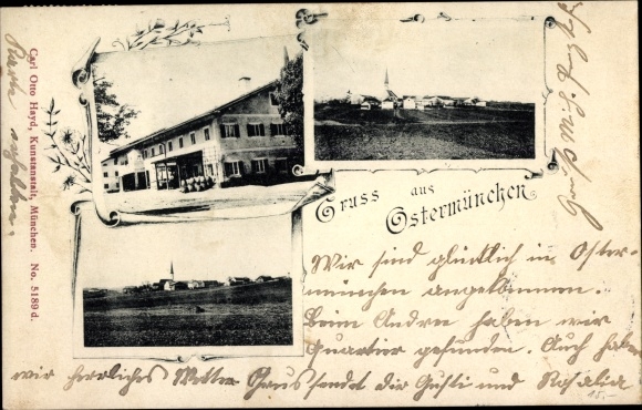 PC Ostermünchen Tuntenhausen in Upper Bavaria, inn, town view