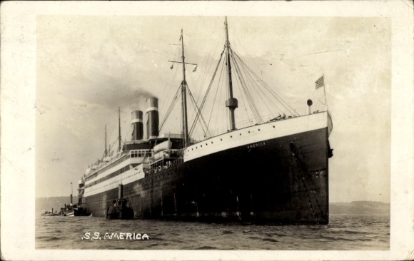 Photo Postcard USS America, former HAPAG steamer Amerika