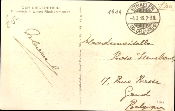 Postcard Emmerich am Niederrhein, Lower Rhine Promenade