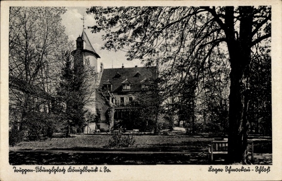 Postcard Königsbrück in Upper Lusatia, military training area, camp Schmorkau Castle