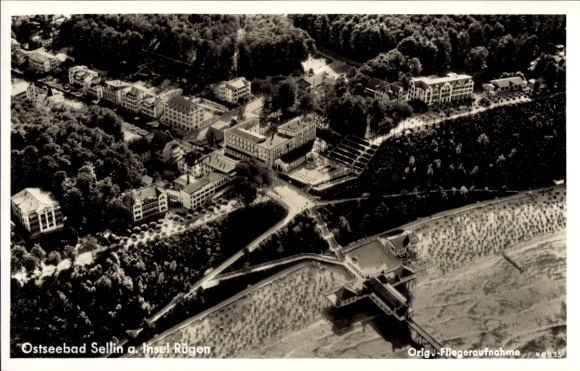 Postcard Ostseebad Sellin on Rügen, aerial photograph