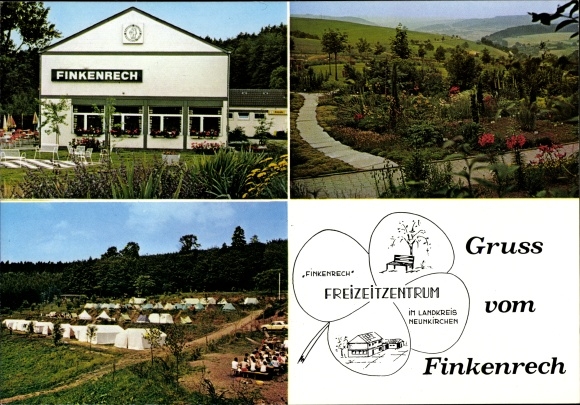 Postcard Eppelborn in Saarland, inn Finkenrech, leisure center in the district of Neumkirchen