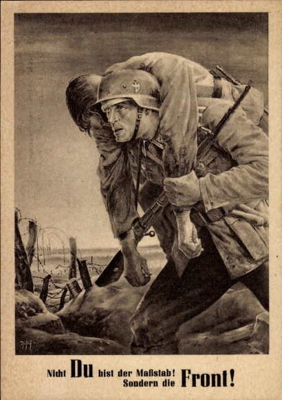 Artist Postcard Tschech, Will, It is not you who are the measure but the front, Wehrmacht, Day of the NSDAP