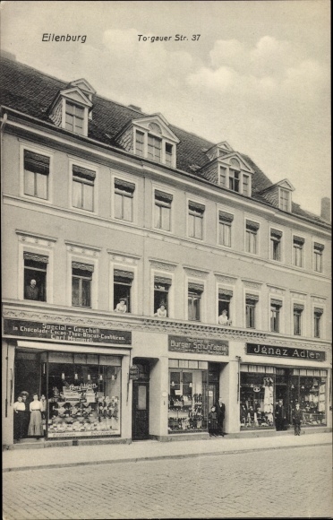 Ak Eilenburg an der Mulde, winkels aan de Torgauer Strasse, Carl Hommel, Ignaz Adler, buurtbewoners