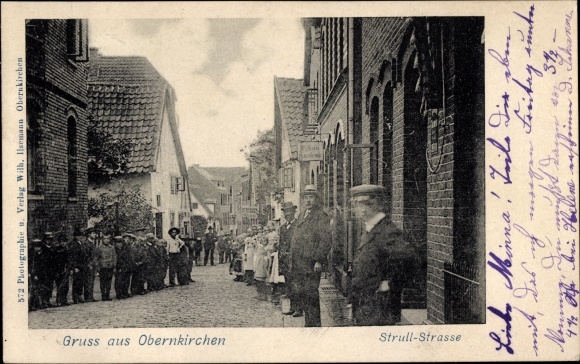 Postcard Obernkirchen Lower Saxony, Strullstrasse, residents