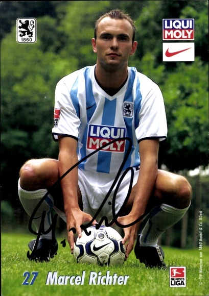 Autogrammkarte Fußballer Marcel Richter, TSV 1860 München, Autogramm