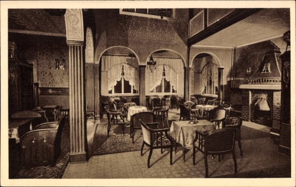 Postcard Oberhof in the Thuringian Forest, Heinrich Lorenz Foundation, Reception Hall