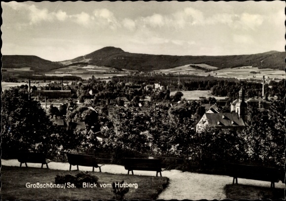 Postcard Großschönau in Upper Lusatia Saxony, view from Hutberg