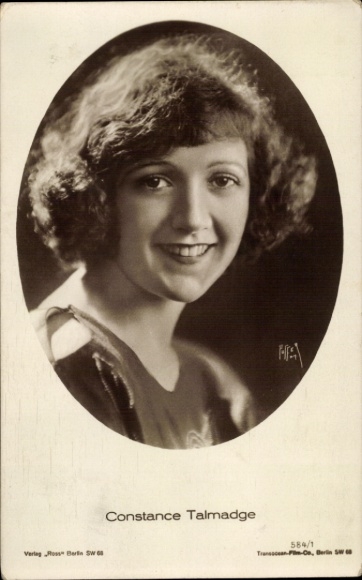 Ak-actrice Constance Talmadge, portret