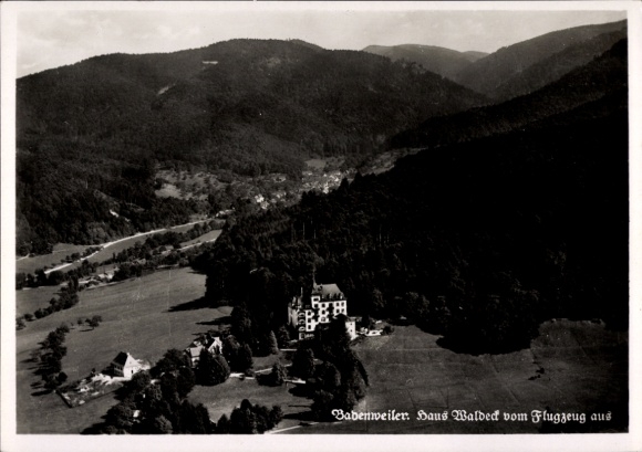Ak Badenweiler im Schwarzwald, Fliegeraufnahme, Haus Waldeck