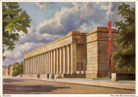 Artist Postcard Munich Bavaria, House of German Art